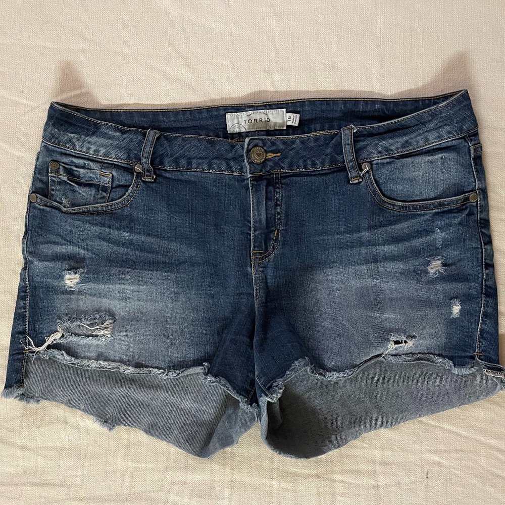 Torrid Distressed Jean Shorts